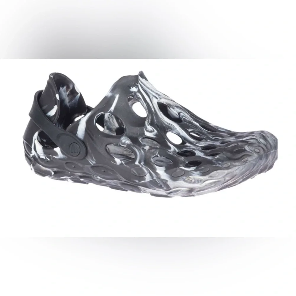 Merrell Hydro Moc Black White Marbled Slip On Water Shoe Heel Strap Size 8